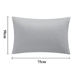 Aisbo Housewife Pillowcases 2 Pack - Light Grey Standard Pillow Case Set of 2, Soft Pair of Microfiber Plain Pillow Cover 50x75 cm with Envelope Closure