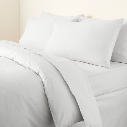 Sapphire Collection 100% Egyptian Cotton 300 Thread Count Duvet Cover With Pillow Case Bedding Set (Single, White)