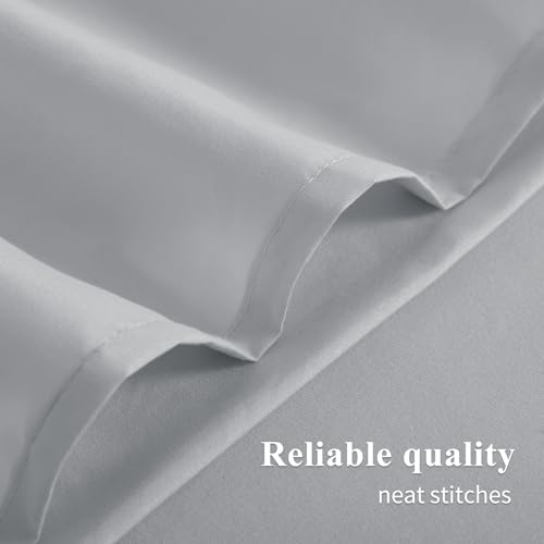 Aisbo Housewife Pillowcases 2 Pack - Light Grey Standard Pillow Case Set of 2, Soft Pair of Microfiber Plain Pillow Cover 50x75 cm with Envelope Closure