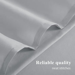 Aisbo Housewife Pillowcases 2 Pack - Light Grey Standard Pillow Case Set of 2, Soft Pair of Microfiber Plain Pillow Cover 50x75 cm with Envelope Closure