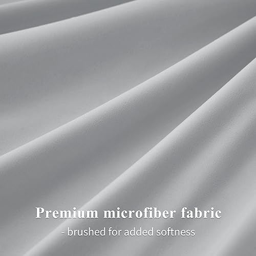 Aisbo Housewife Pillowcases 2 Pack - Light Grey Standard Pillow Case Set of 2, Soft Pair of Microfiber Plain Pillow Cover 50x75 cm with Envelope Closure