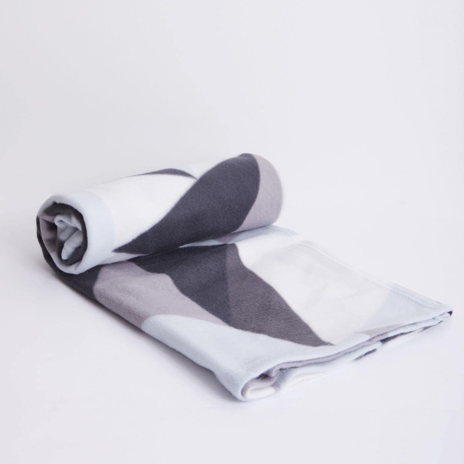 Dreamscene Shapes Geometric Fleece Blanket Super Soft Warm Cosy Sofa Couch Settee Bed Picnic Garden Throw Over, Grey - 120 x 150cm