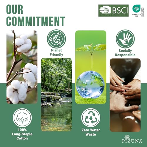 Pizuna 100% Cotton Double Duvet Cover Set White, 400 Thread Count Long Staple Cotton Duvet Cover 200x200cm, Sateen Weave Quilt Cover with Button Closure (Double Duvet Cover Cotton)