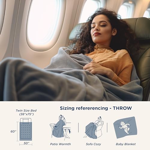 Bedsure Fleece Blanket Sofa Throw - Versatile Blanket Fluffy Soft Throw for Bed and Couch Throw/Single, Silver Grey, 130x150cm