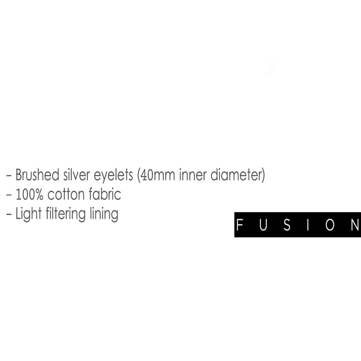 Fusion Lennox, Eyelet Curtains, 117 x 183 cm, Grey