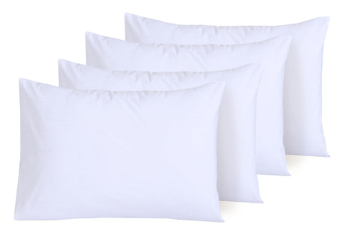NAFAY LIVING White Pillow Cases 4 Pack Cotton 300 Thread Count - Hotel Quality Pillow Covers with Envelope Enclosure - Breathable & Super Soft Housewife Pillowcases (50 x 75 cm)