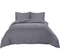 Utopia Bedding Duvet Cover Double - Soft Microfibre Polyester - Bedding Quilt Cover Set, with Pillow cases (Grey)