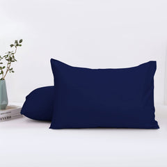 Aspire Homeware Pillow Cases 2 Pack – 100% Brushed Microfiber Navy Pillowcases Super Soft Envelope Closure Pillow Cover (50x75cm)