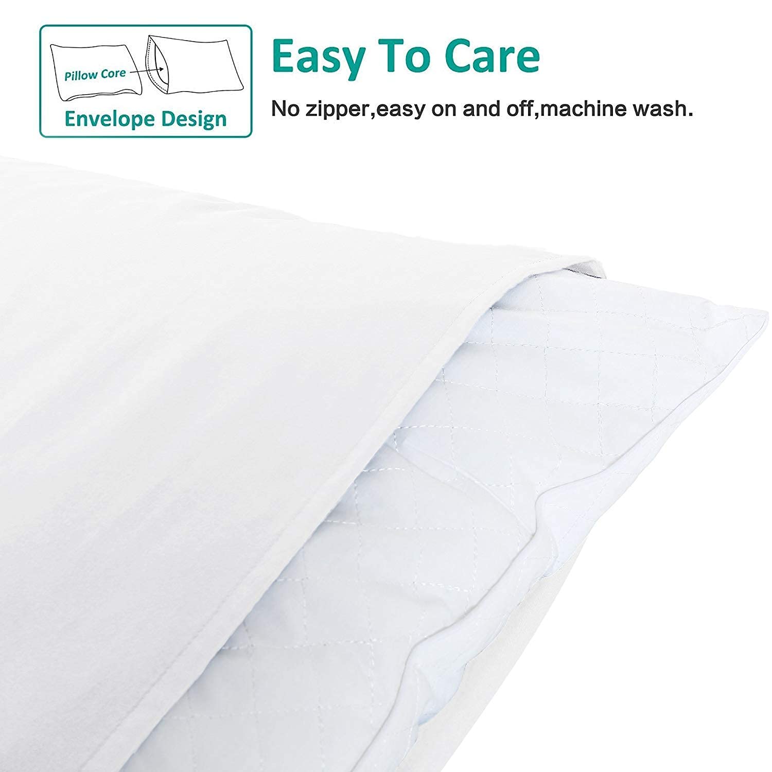 NTBAY 4 Pack 100% Brushed Microfiber Plain Pillowcases, 1800 Super Soft and Cozy, Wrinkle, Fade, Stain Resistant with Envelope Closure Bed Pillow Cases, 50x75 cm, White