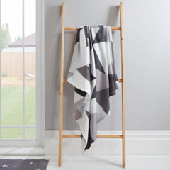 Dreamscene Shapes Geometric Fleece Blanket Super Soft Warm Cosy Sofa Couch Settee Bed Picnic Garden Throw Over, Grey - 120 x 150cm