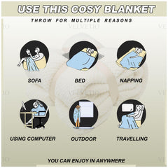 VELVETIO Luxury Waffle Fleece Popcorn Throw, Extra Large Thermal Warm Honeycomb Blanket, Soft & Cosy 100% Polyester Snuggle Sofa Bed Throws, 200 x 240cm, Cream