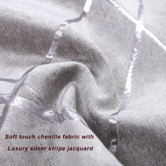 GIGIZAZA Cushion Covers 40cm x 40cm Silver Grey Square Chenille Decorative 16 x 16 Inch Pillowcases for Sofa Bedroom Living room Set of 2