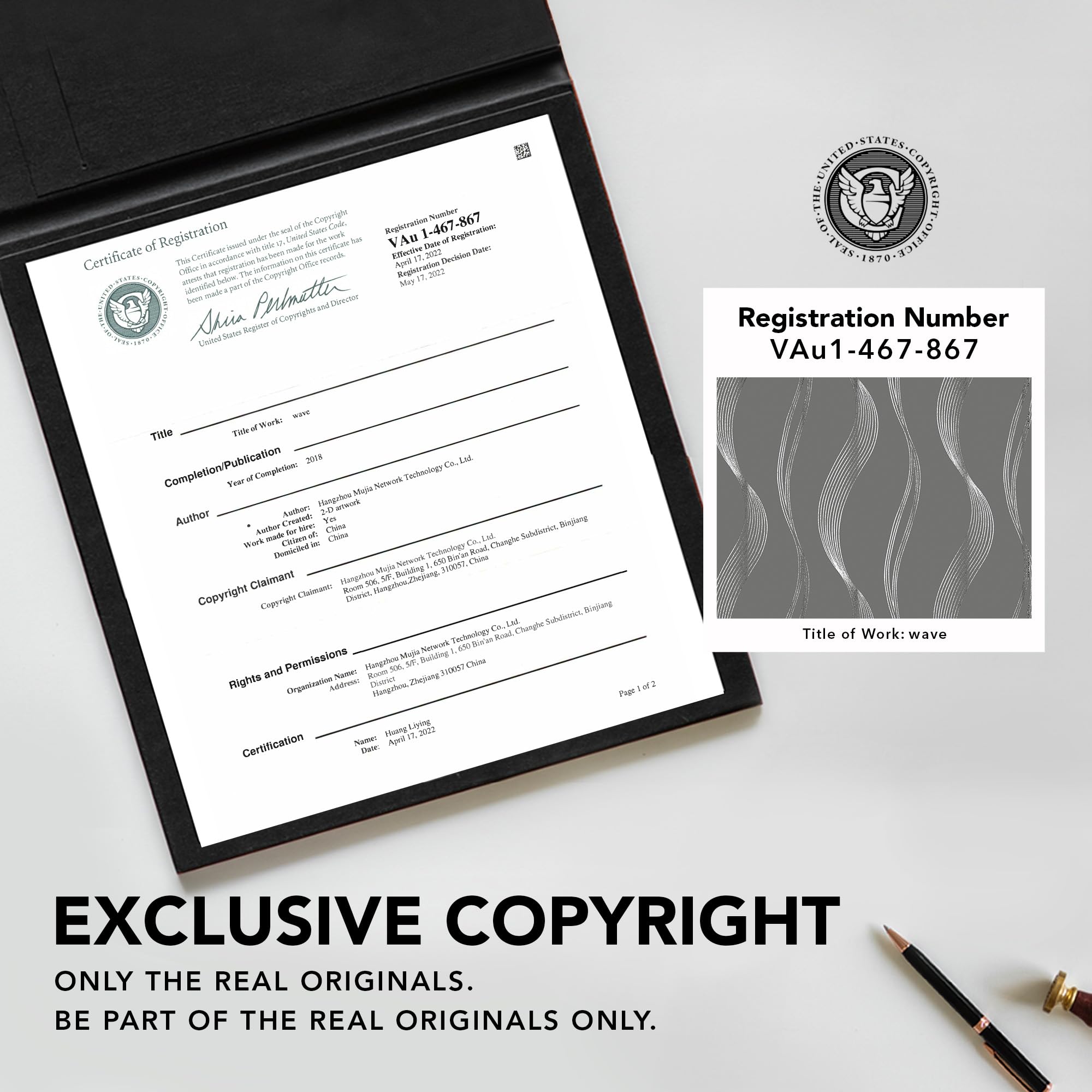 Deconovo Grey Curtains 66 x 54 Inch Drop Foil Printed Wave Line Room Darkening Curtains Thermal Insulated Energy Saving Super Soft Eyelet Blackout Curtains for Bedroom Light Grey 2 Panels