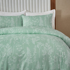 Lunoroey Green Floral Duvet Cover Set Single Size Floral Bedding Sets Plants Flowers Botanical Printed Duvet Covers All Season Bedding Sets Soft And Easy Care