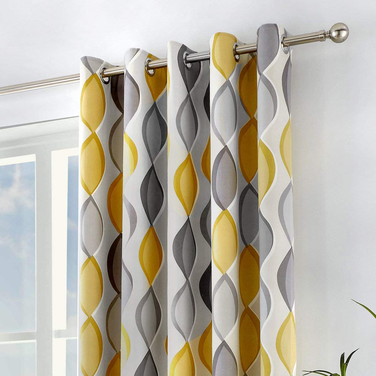 Fusion Lennox, Eyelet Curtains, 117 x 183 cm, Grey