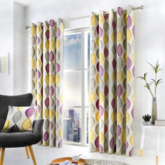 Fusion Lennox, Eyelet Curtains, 117 x 183 cm, Grey