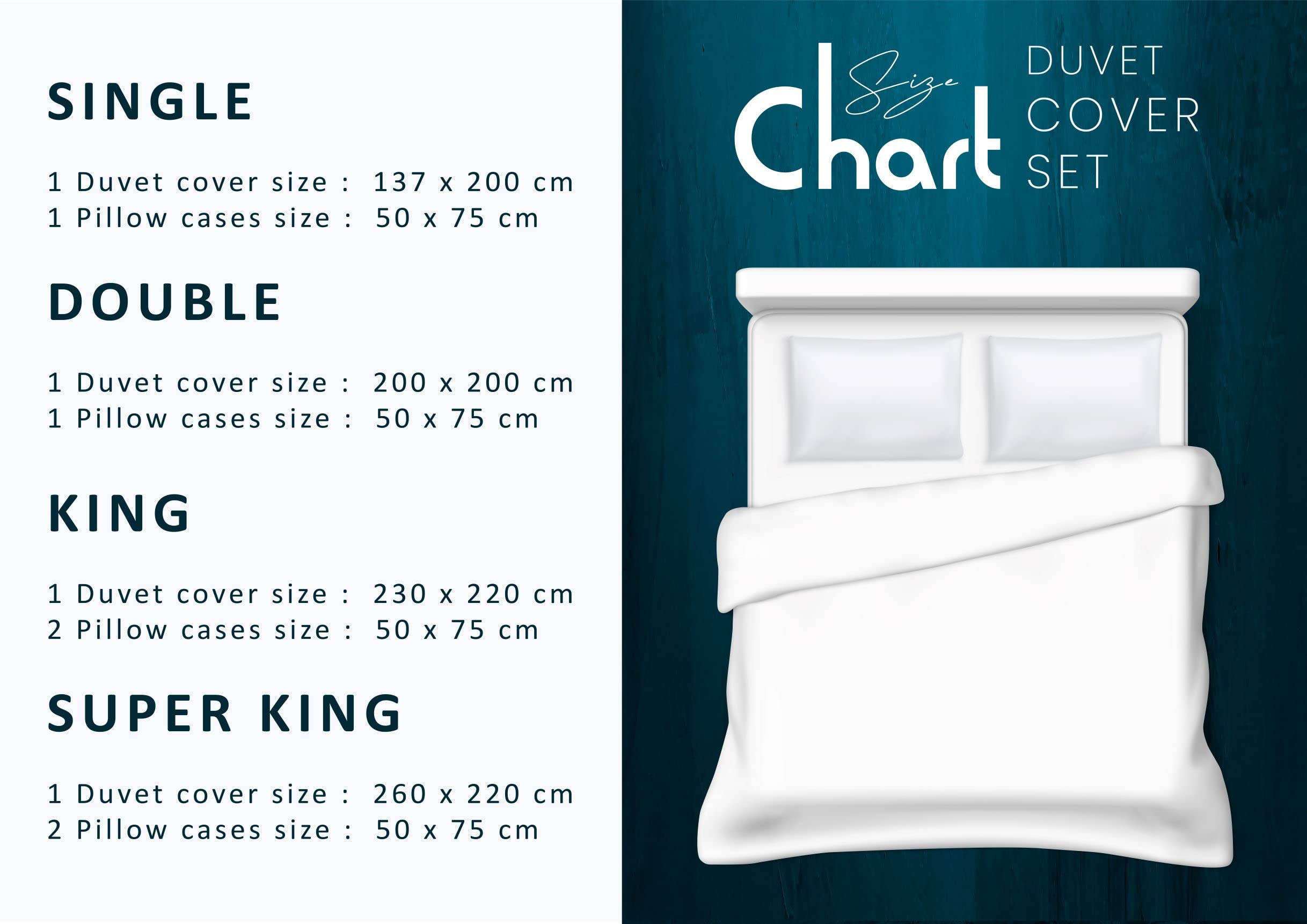 Sapphire Collection 100% Egyptian Cotton 300 Thread Count Duvet Cover With Pillow Case Bedding Set (Single, White)