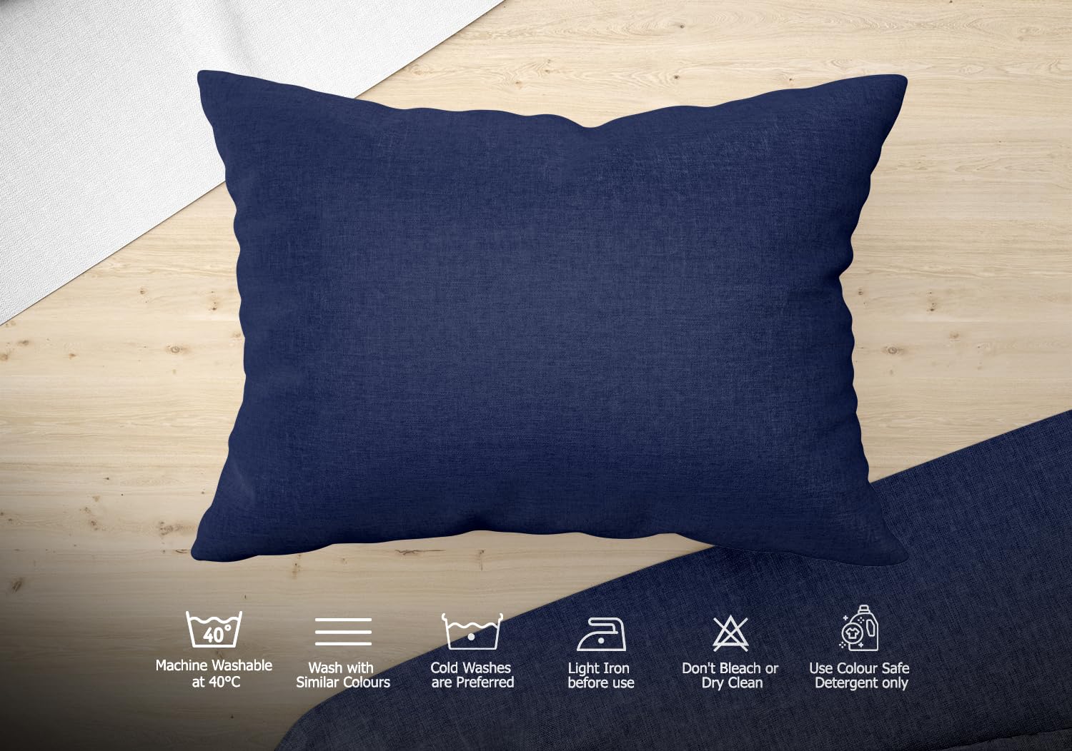 MistyMorning Pillow Cases 2 Pack, Soft & Premium quality Bedding & Linen, 100% Egyptian Cotton with 200 Thread Count. (50 * 75+15 cm (Navy)