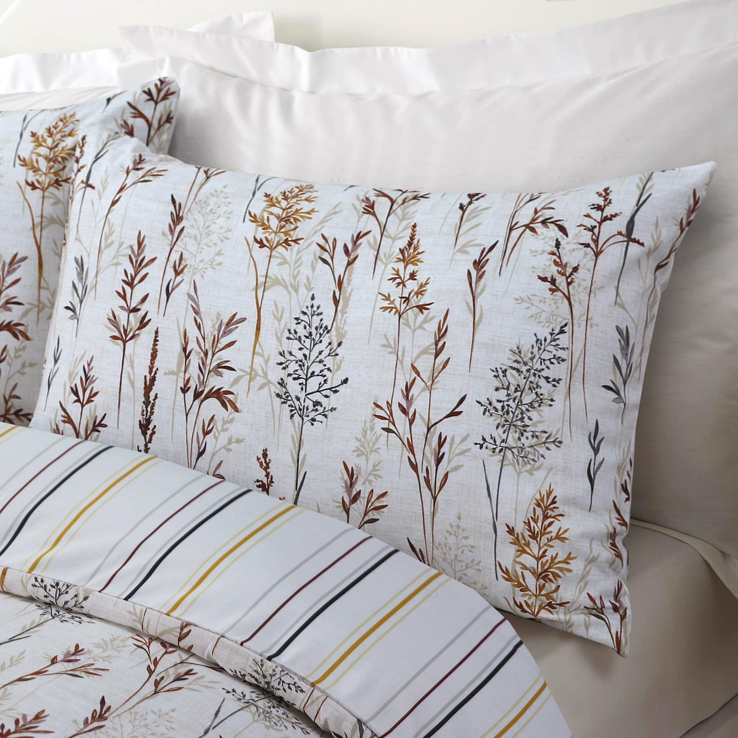 Bronwen Mathews Double Duvet Cover Sets - Microfibre Printed Reversible Duvet Cover Sets - Duvet Cover Double Size Bedding Sets - Double Duvet Sets With Pillowcases (Wildflowers, Double)