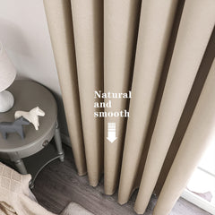 Krismile 100% Blackout Eyelet Curtains Camel Beige - Thermal Insulated & Noise Reducing, Thick Short Curtains for Bedroom, Lined Blackout curtains, Room Darkening Curtains, 46 x54 inch 2 Panels