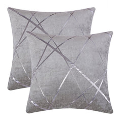 GIGIZAZA Cushion Covers 40cm x 40cm Silver Grey Square Chenille Decorative 16 x 16 Inch Pillowcases for Sofa Bedroom Living room Set of 2