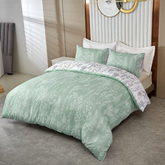 Lunoroey Green Floral Duvet Cover Set Single Size Floral Bedding Sets Plants Flowers Botanical Printed Duvet Covers All Season Bedding Sets Soft And Easy Care