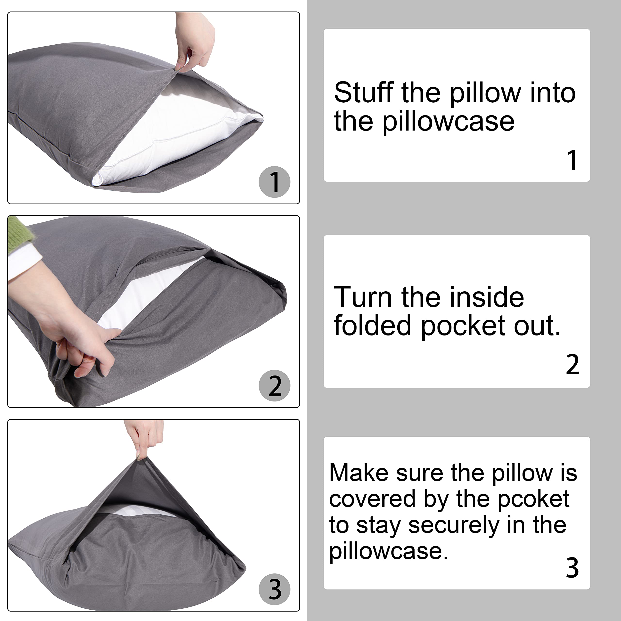 NTBAY 4 Pack 100% Brushed Microfiber Plain Pillowcases, 1800 Super Soft and Cozy, Wrinkle, Fade, Stain Resistant with Envelope Closure Bed Pillow Cases, 50x75 cm, White