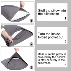 NTBAY 4 Pack 100% Brushed Microfiber Plain Pillowcases, 1800 Super Soft and Cozy, Wrinkle, Fade, Stain Resistant with Envelope Closure Bed Pillow Cases, 50x75 cm, White