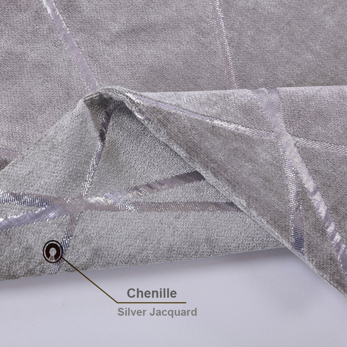 GIGIZAZA Cushion Covers 40cm x 40cm Silver Grey Square Chenille Decorative 16 x 16 Inch Pillowcases for Sofa Bedroom Living room Set of 2