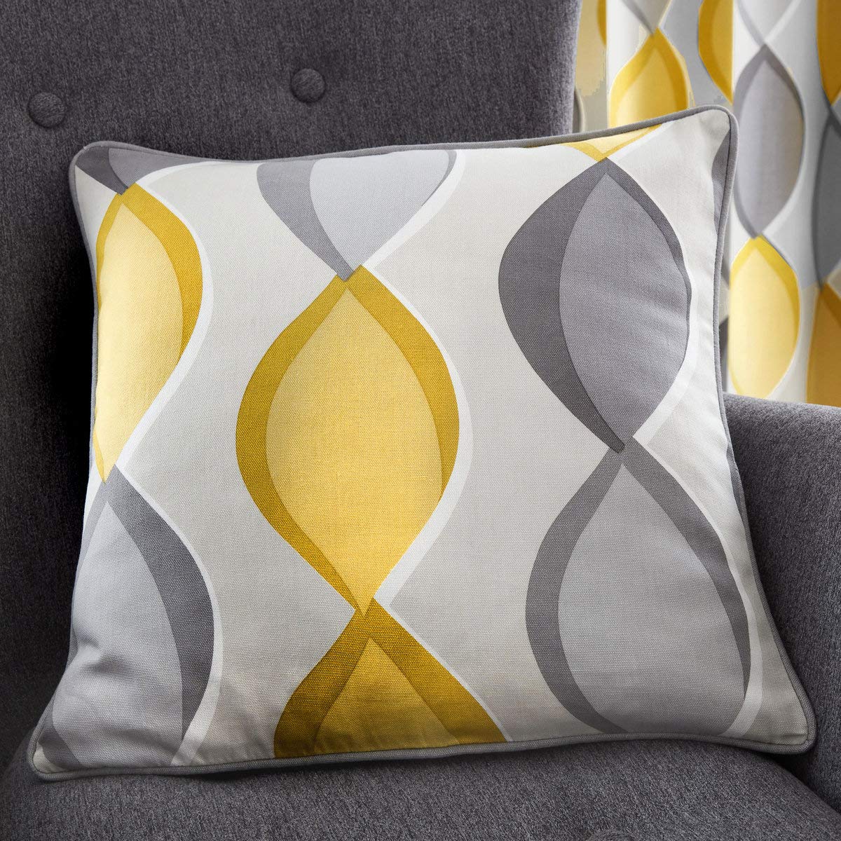 Fusion Lennox, Eyelet Curtains, 117 x 183 cm, Grey