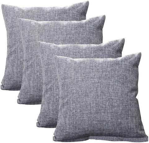 GONOVE Cushion Cover, 4 Pack 45×45cm Linen Cotton Pillowcase Vintage Style Square Throw Pillow Covers Decorative Cushion Covers for Sofa, Couch, Bed, Bench