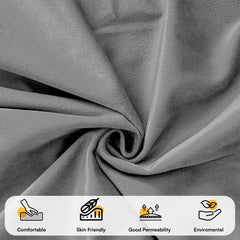 YORKSHIRE BEDDING Cushion Covers 45 x 45 (Pack of 2) - Luxury Velvet Square Throw Pillow Cases - Decorative Soft Grey Cushion Cover for Sofa Couch Bedroom with Invisible Zipper, 18x18 Inches