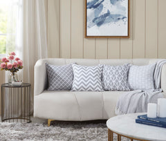 Penguin Home Set of 4 100% Slub Cotton Fabric Cushion Covers 45cm x 45cm Double Sided Square Pillow Covers with Invisible Zipper Pillow Cases for Living Room, Bedroom, Sofa (Grey)