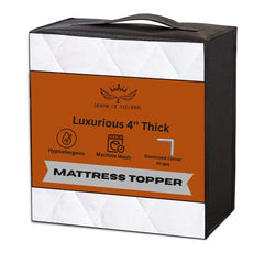 House of Velours Home Microfiber Quilted Mattress Topper Double Bed 4 Inch /10cm