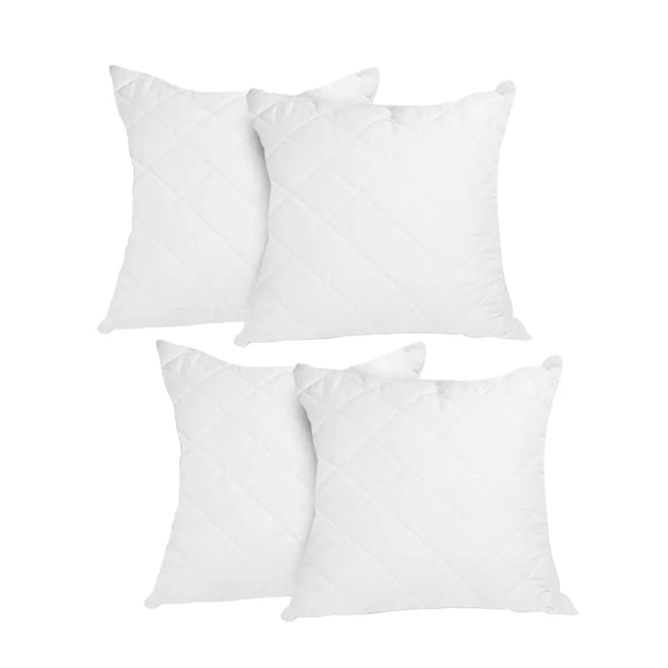 Home Cushion Inserts 4 Pack Hotel Quality Polycotton Quilted Cover