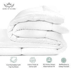 House of Velours Home Microfiber Quilted Mattress Topper Double Bed 4 Inch /10cm