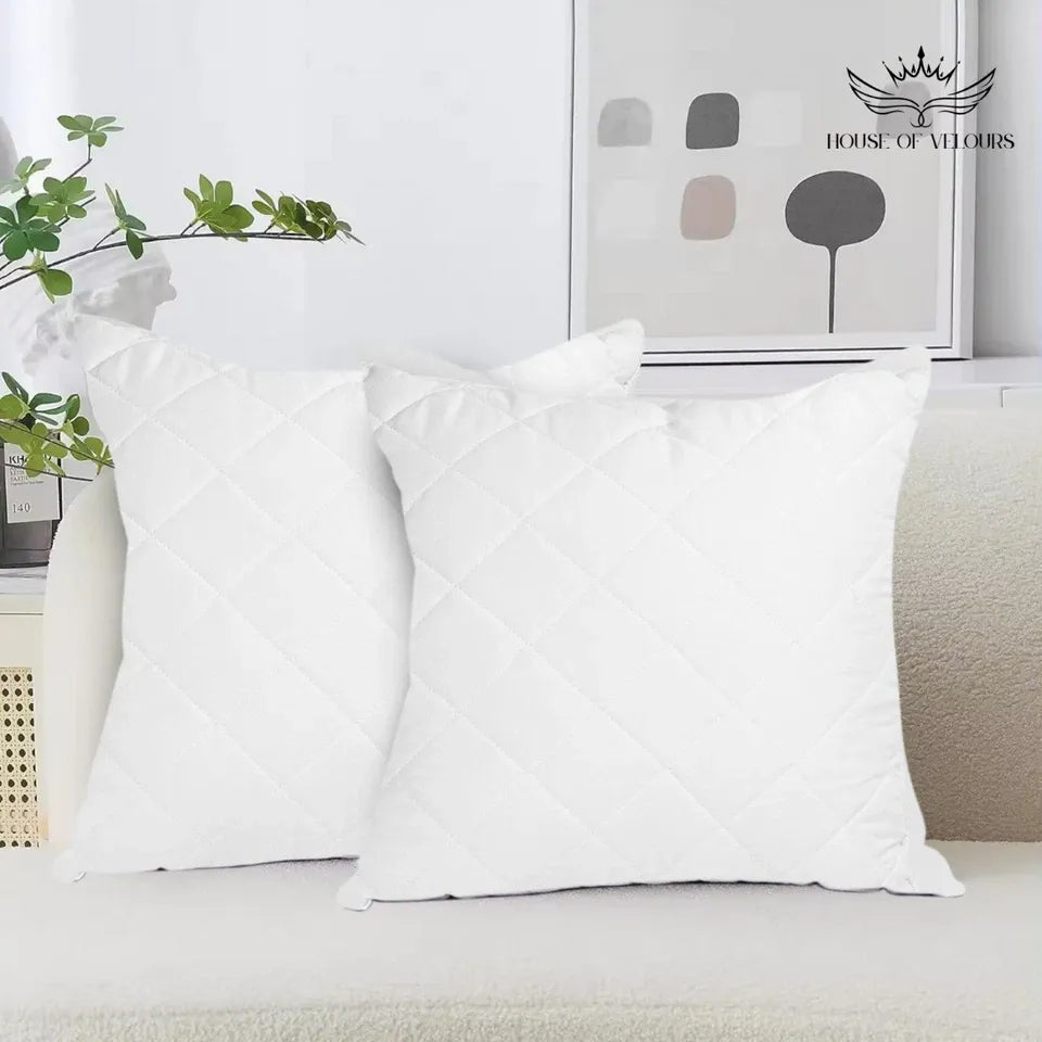 Home Cushion Inserts 4 Pack Hotel Quality Polycotton Quilted Cover