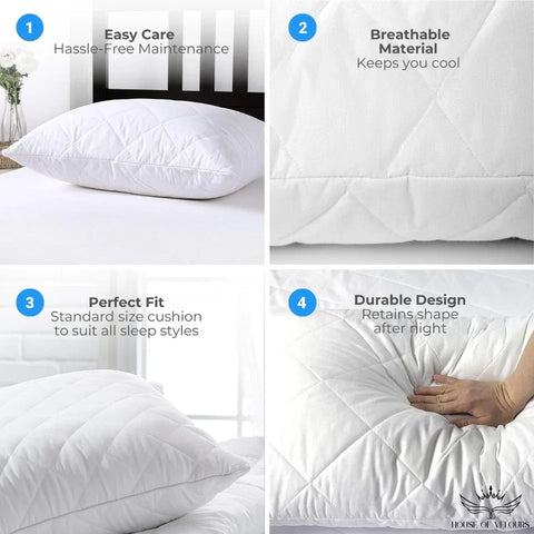 Home Cushion Inserts 4 Pack Hotel Quality Polycotton Quilted Cover