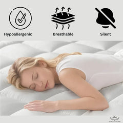 House of Velours Home Microfiber Quilted Mattress Topper Double Bed 4 Inch /10cm